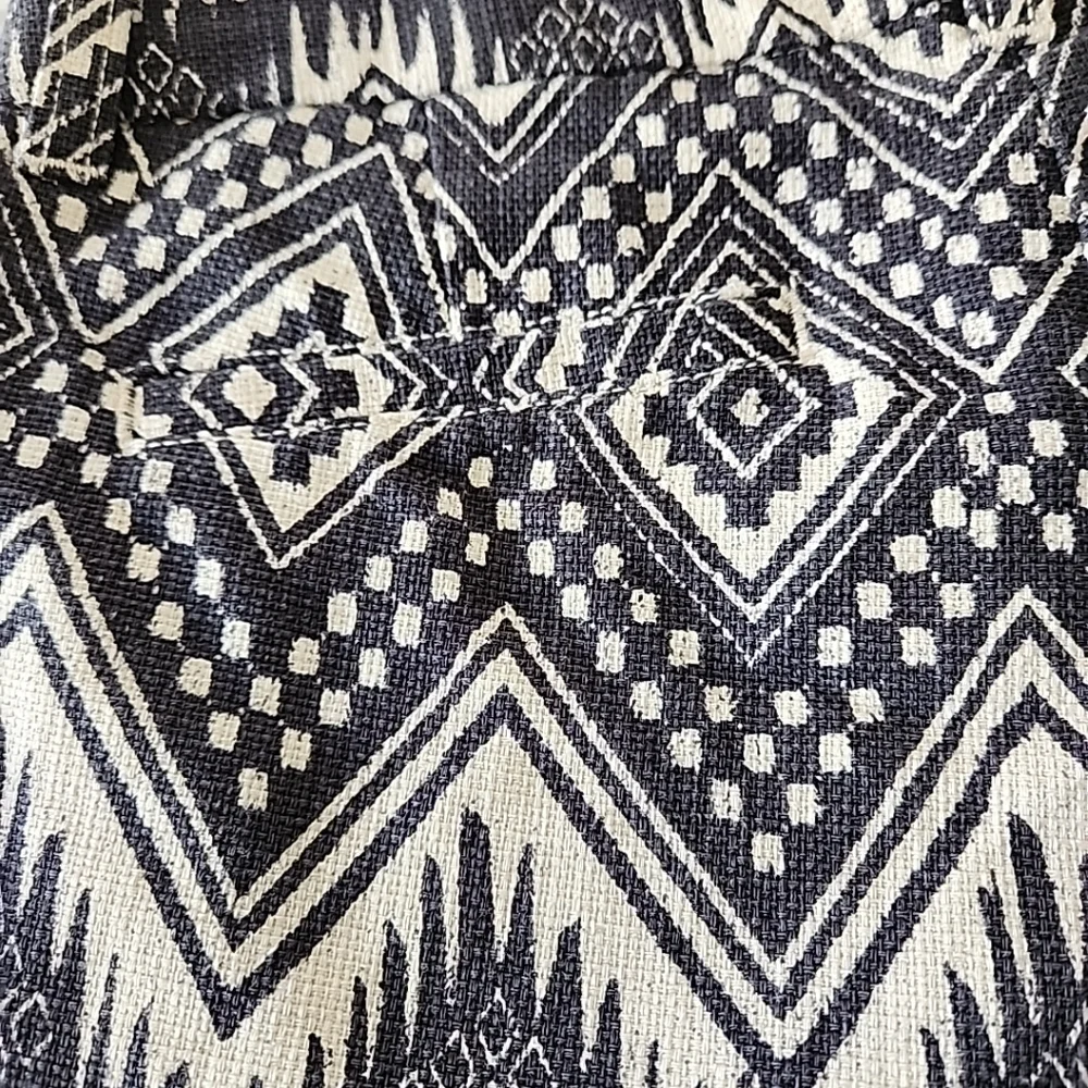 Girls Crewcuts Black/Beige Bohemian Ikat Aztec Print Shorts Size 10 100% Cotton